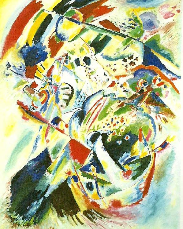 Wassily Kandinsky paintiong with black arch